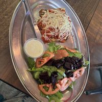 Gfv lasagna with beet saladd  at ABQ - Rush of Prana - Past Security in Albuquerque