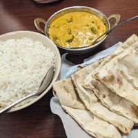 Rice and naan at Nanglo Momos & Curry in Appleton