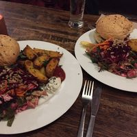 El Haso Plate - burger, salad, wedges at El Haso in Freiburg