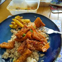 Tofu, fried rice, salt and chilli chips at Pagoda Chinese Takeaway in Lisburn