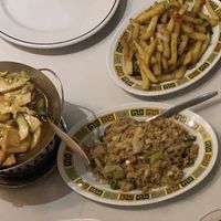 Sweet and sour tofu with vegetable fried rice  at Golden City Oriental Restaurant in Tenerife