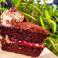 Black Forest Slice. at Bel's Vegan Bakes - Pop-Up in Bangor