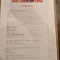 Menu at Trattoria da Crak  in Padua