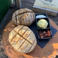 Bread with dips at Gewoan op 'e Dyk in Dokkum