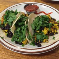 vegan breakfast tacos.  at The Sentient Bean in Savannah