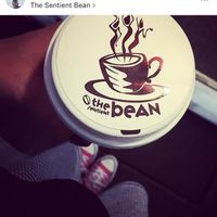 Coffee with almond milk was my dessert at The Sentient Bean in Savannah