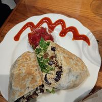 Vegan breakfast burrito at The Sentient Bean in Savannah