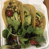 Taco with avocado salsa quinoa and vegetables   at The Sentient Bean in Savannah