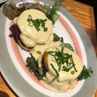 Vegan “eggs” benedict  at The Sentient Bean in Savannah