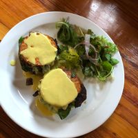 Breakfast special: vegan tofu benedict  at The Sentient Bean in Savannah