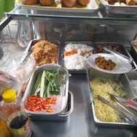 Stall looking out at Bat Nha 1 Vegetarian Restaurant in Ho Chi Minh City