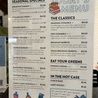 Menu as of 3/15/26   at Ada's Technical Books and Cafe in Seattle