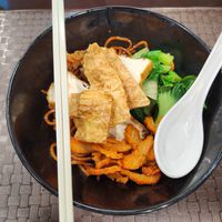 Gan lao mian, available everyday at Jing Xin Vegetarian in Central Singapore