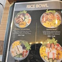 menu showing vegan tofu bowl at D'oasis Cafe' at Railay Beach in Krabi