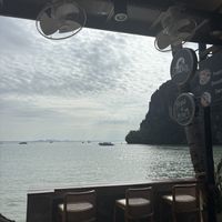 View from restaurant   at D'oasis Cafe' at Railay Beach in Krabi