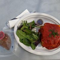 Mama Mia Lasagna, Chocolate Cheesecake at Simply Pure in Las Vegas