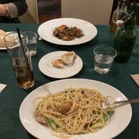it was very delicious oil pasta with garlic, asparagus, onion and turnip, also served with bread   at Cucina Buonappeti - クチーナ・ボナペティ in Tokyo