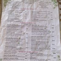 Menu   at Espiritu Verde de Zipolite in Zipolite