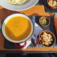 Pumpkin soup at Barri Antic Hostel & Pub in Andorra La Vella