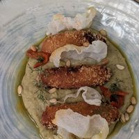 Broad beans croquettes at Kin Restaurant in London