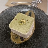 Avocado lime and pistachio cheesecake  at Kin Restaurant in London