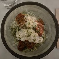Courgette and pistachio pasta  at Kin Restaurant in London