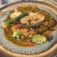 Cauliflower steak in butter bean mash   at Kin Restaurant in London