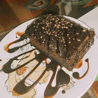 Vegan brownie- more like a cake at Community Cafe in St Petersburg