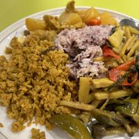 Plate of food for 85 baht 😍  at So Vegan - Bang Kapi in Bangkok