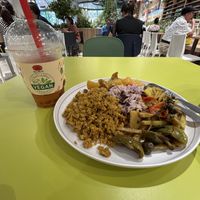 With vegan ChaTraMue tea  at So Vegan - Bang Kapi in Bangkok