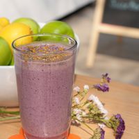 Delicious AB&J smoothie... like PB&J but with real berries and almond butter. at Curiosa | Cafe & Juice Bar in Mexico City