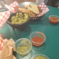 Variety of sauces and dips at Taco Bros  in Grimsley