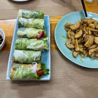 Fresh Spring Rolls and Mushrooms at Tue Tam Vegan in Ninh Binh