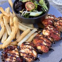 Vegan stuffed mushrooms  at Miners Gold Brewery in Beaconsfield