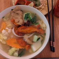 Pho with vegan duck (orange) and chicken at Basil Leaf Pho in Fitzroy