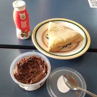 salgado, iogurte e mousse veganos at LAR vegan in Sao Paulo