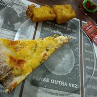 Two of several yummy Brazilian fast-food items served on the all-you-can-eat menu at Lar Vegetariano Vegan at LAR vegan in Sao Paulo