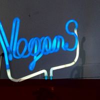 Neon sign inside Lar Vegetariano Vegan  at LAR vegan in Sao Paulo