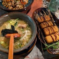 Vegan ramen with crunchy tofu at Rễ Restaurant Brno in Brno