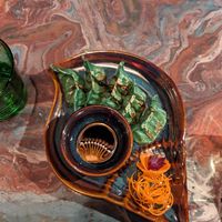 Vegan gyoza at Rễ Restaurant Brno in Brno