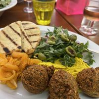 Hummus plate with Falafel - yum!  at Mother in Sacramento