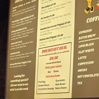 Menu at The Bagel Project in Nottingham