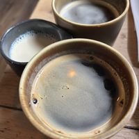 Coffees and oat   at The Bagel Project in Nottingham