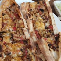 Mushroom pide at Vegan Masa - Kadikoy in Istanbul