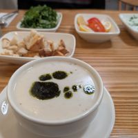 Yogurt soup at Vegan Masa - Kadikoy in Istanbul
