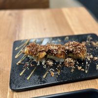 Roasted avocado roll  at REDWHITE BONELESS RAMEN Downtown Los Angeles in Los Angeles