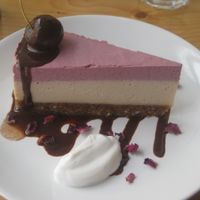 Cherry vanilla cheesecake at Wildebeest in Falmouth