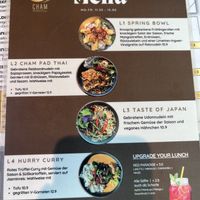 Lunch menu  at CHAM - the vegan kitchen in Hannover