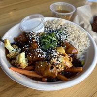 Orange Chicken Bowl #Veganuary at Higher Taste Plant Based in Long Beach