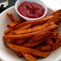 sweet potato fries at Higher Taste Plant Based in Long Beach